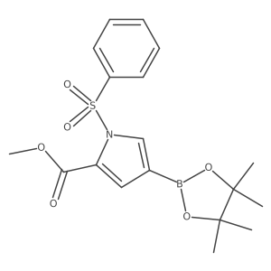 Methyl 1-(phenylsulfonyl)-4-(4,4,5,5-tetramethyl-1,3,2-dioxaborolan-2-yl)-1H-pyrrole-2-carboxylate Structure