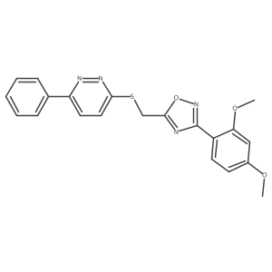 3-({[3-(2,4-Dimethoxyphenyl)-1,2,4-oxadiazol-5-yl]methyl}sulfanyl)-6-phenylpyridazine Structure