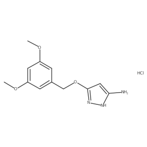 5-[(3,5-dimethoxyphenyl)methoxy]-2H-pyrazol-3-amine hydrochloride结构式