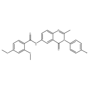 COc1ccc(C(=O)Nc2ccc3nc(C)n(-c4ccc(F)cc4)c(=O)c3c2)c(OC)c1结构式