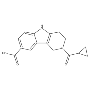 2-(Cyclopropylcarbonyl)-2,3,4,5-tetrahydro-1H-pyrido[4,3-b]indole-8-carboxylic acid结构式