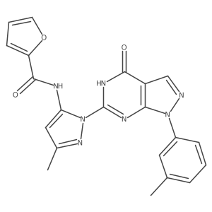 N-(3-methyl-1-(4-oxo-1-(m-tolyl)-4,5-dihydro-1H-pyrazolo[3,4-d]pyrimidin-6-yl)-1H-pyrazol-5-yl)furan-2-carboxamide Structure