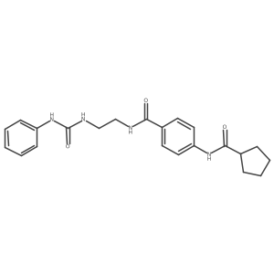 4-(cyclopentanecarboxamido)-N-(2-(3-phenylureido)ethyl)benzamide结构式