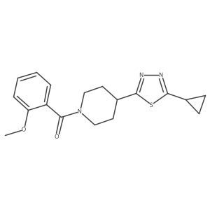 (4-(5-Cyclopropyl-1,3,4-thiadiazol-2-yl)piperidin-1-yl)(2-methoxyphenyl)methanone Structure