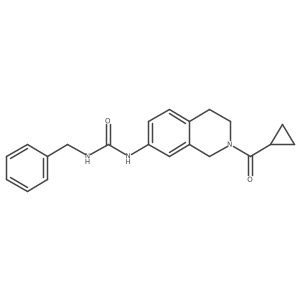 1-Benzyl-3-(2-(cyclopropanecarbonyl)-1,2,3,4-tetrahydroisoquinolin-7-yl)urea Structure