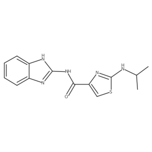 N-(1,3-dihydro-2H-benzimidazol-2-ylidene)-2-(propan-2-ylamino)-1,3-thiazole-4-carboxamide结构式