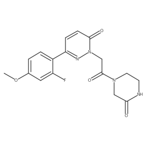 6-(2-fluoro-4-methoxyphenyl)-2-[2-oxo-2-(3-oxopiperazino)ethyl]-3(2H)-pyridazinone结构式