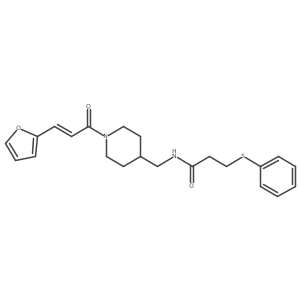 (E)-N-((1-(3-(furan-2-yl)acryloyl)piperidin-4-yl)methyl)-3-(phenylthio)propanamide Structure