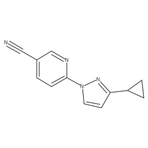6-(3-Cyclopropylpyrazol-1-yl)pyridine-3-carbonitrile Structure