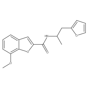 N-(1-(furan-2-yl)propan-2-yl)-7-methoxybenzofuran-2-carboxamide结构式