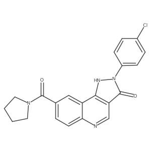2-(4-chlorophenyl)-8-(pyrrolidine-1-carbonyl)-2H-pyrazolo[4,3-c]quinolin-3(5H)-one Structure