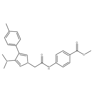 methyl 4-(2-(3-(dimethylamino)-4-(p-tolyl)-1H-pyrazol-1-yl)acetamido)benzoate结构式