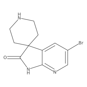 5'-Bromo-1',2'-dihydrospiro[piperidine-4,3'-pyrrolo[2,3-b]pyridine]-2'-one结构式