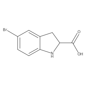 (2S)-5-Bromo-2,3-dihydro-1H-indole-2-carboxylic acid Structure