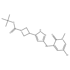tert-butyl 3-[3-[(5-bromo-1-methyl-2-oxopyridin-3-yl)amino]-1H-pyrazol-5-yl]azetidine-1-carboxylate Structure