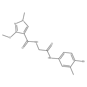N-(2-((4-bromo-3-methylphenyl)amino)-2-oxoethyl)-3-methoxy-1-methyl-1H-pyrazole-4-carboxamide结构式