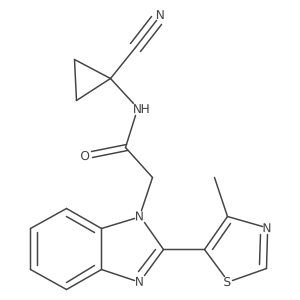 N-(1-Cyanocyclopropyl)-2-[2-(4-methyl-1,3-thiazol-5-yl)benzimidazol-1-yl]acetamide Structure