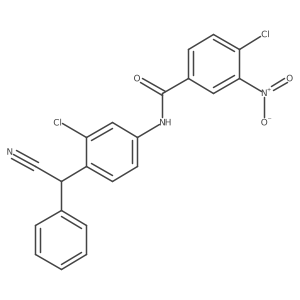 4-Chloro-N-[3-chloro-4-[cyano(phenyl)methyl]phenyl]-3-nitrobenzamide结构式