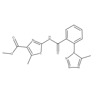 methyl 5-methyl-2-({[2-(5-methyl-1H-tetrazol-1-yl)phenyl]carbonyl}amino)-1,3-thiazole-4-carboxylate结构式
