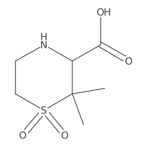 (3R)-2,2-Dimethyl-1,1dioxide-3-thiomorpholinecarboxylic acid结构式