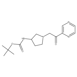 (S)-tert-butyl (1-(2-oxo-2-(pyrazin-2-yl)ethyl)pyrrolidin-3-yl)carbamate结构式