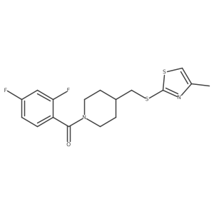 (2,4-Difluorophenyl)(4-(((4-methylthiazol-2-yl)thio)methyl)piperidin-1-yl)methanone Structure