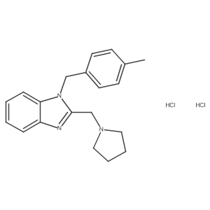 1H-Benzimidazole, 1-[(4-methylphenyl)methyl]-2-(1-pyrrolidinylmethyl)-, hydrochloride (1:2)结构式