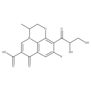 6-(2,3-Dihydroxypropanoyl)-7-fluoro-2-methyl-10-oxo-4-oxa-1-azatricyclo[7.3.1.05,13]trideca-5(13),6,8,11-tetraene-11-carboxylic acid结构式