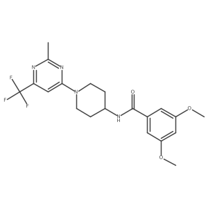 3,5-dimethoxy-N-{1-[2-methyl-6-(trifluoromethyl)pyrimidin-4-yl]piperidin-4-yl}benzamide Structure