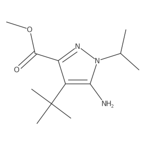 methyl 5-amino-4-tert-butyl-1-(propan-2-yl)-1H-pyrazole-3-carboxylate结构式