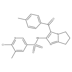 6-chloro-5-methyl-N-[3-(4-methylbenzoyl)-5H,6H,7H-pyrrolo[1,2-a]imidazol-2-yl]pyridine-3-sulfonamide结构式