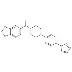 (4-(6-(1H-1,2,4-triazol-1-yl)pyridazin-3-yl)piperazin-1-yl)(benzo[d][1,3]dioxol-5-yl)methanone Structure