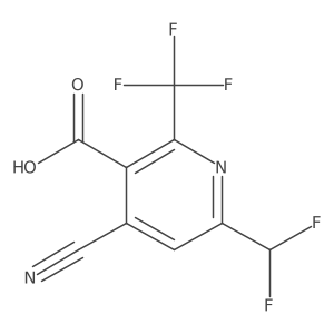 4-Cyano-6-(difluoromethyl)-2-(trifluoromethyl)pyridine-3-carboxylic acid Structure