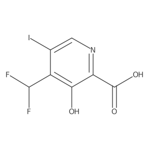 4-(Difluoromethyl)-3-hydroxy-5-iodopicolinic acid结构式
