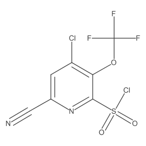 4-Chloro-6-cyano-3-(trifluoromethoxy)pyridine-2-sulfonyl chloride结构式
