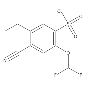 4-Cyano-2-(difluoromethoxy)-5-ethylbenzene-1-sulfonyl chloride结构式