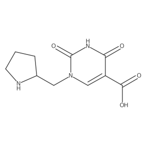 2,4-Dioxo-1-(pyrrolidin-2-ylmethyl)-1,2,3,4-tetrahydropyrimidine-5-carboxylic acid结构式