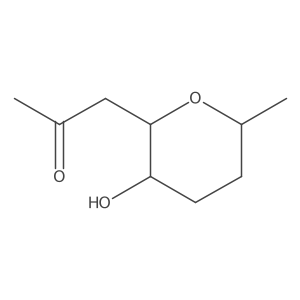 2-Propanone, 1-[(2S,3R,6R)-tetrahydro-3-hydroxy-6-methyl-2H-pyran-2-yl]- Structure