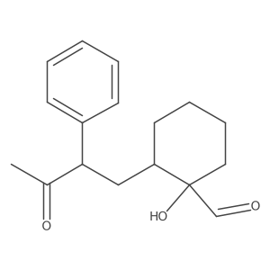 1-Hydroxy-2-(3-oxo-2-phenylbutyl)cyclohexanecarboxaldehyde结构式