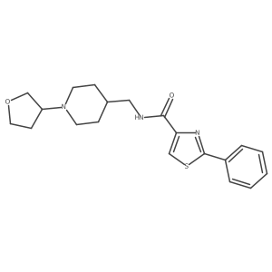 2-phenyl-N-((1-(tetrahydrofuran-3-yl)piperidin-4-yl)methyl)thiazole-4-carboxamide Structure
