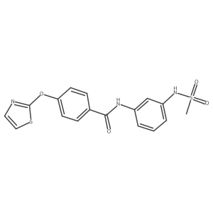 N-(3-(methylsulfonamido)phenyl)-4-(thiazol-2-yloxy)benzamide结构式