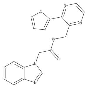 2-(1H-benzo[d]imidazol-1-yl)-N-((3-(furan-2-yl)pyrazin-2-yl)methyl)acetamide Structure