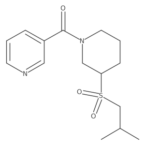 (3-(Isobutylsulfonyl)piperidin-1-yl)(pyridin-3-yl)methanone结构式