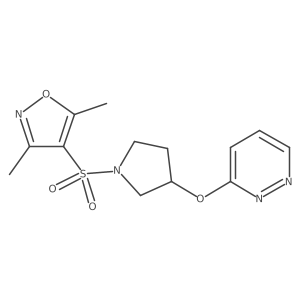 3,5-Dimethyl-4-((3-(pyridazin-3-yloxy)pyrrolidin-1-yl)sulfonyl)isoxazole Structure