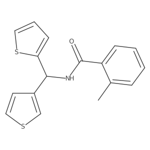 2-methyl-N-(thiophen-2-yl(thiophen-3-yl)methyl)benzamide结构式