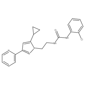 1-(2-chlorophenyl)-3-(2-(5-cyclopropyl-3-(pyrazin-2-yl)-1H-pyrazol-1-yl)ethyl)urea Structure