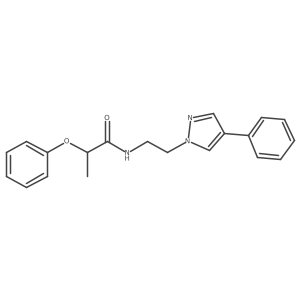 2-phenoxy-N-(2-(4-phenyl-1H-pyrazol-1-yl)ethyl)propanamide Structure