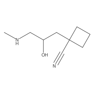 1-[2-Hydroxy-3-(methylamino)propyl]cyclobutane-1-carbonitrile结构式