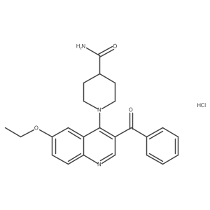 1-(3-Benzoyl-6-ethoxyquinolin-4-yl)piperidine-4-carboxamide hydrochloride Structure