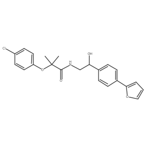 2-(4-chlorophenoxy)-N-{2-[4-(furan-2-yl)phenyl]-2-hydroxyethyl}-2-methylpropanamide结构式